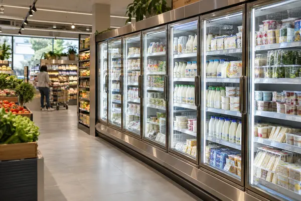 Supermarket chilled food aisle